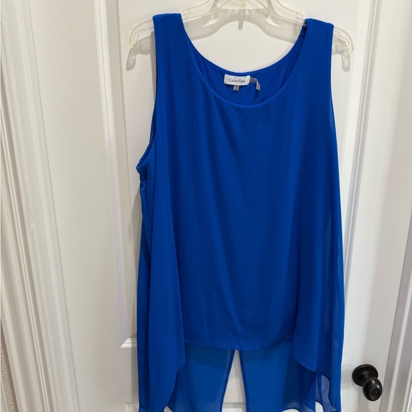 Calvin Klein Asymmetrical Blue Tank Top - Picture 1 of 3